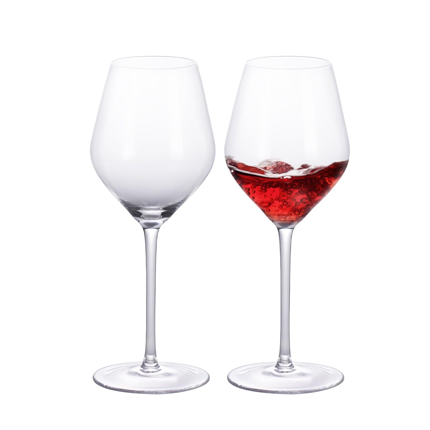 Wine Glasses Crystal Red and White Wine Glasses Set of 2, 16oz Hand Blown Bordeaux Wine Glass with Long Stem, Thin Rim Large Glassware for Wine Tasting, Birthday Gift, Party, Anniversary（XH002）