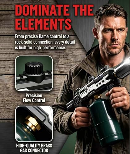 MEIRUBY Black Silver Propane Torch Gun for Culinary & Outdoor Use – Searing, Camping, Charcoal Starter