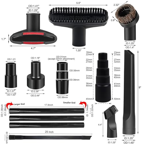 Universal Vacuum Attachment Kit with Hose Adapters & Extension Wand