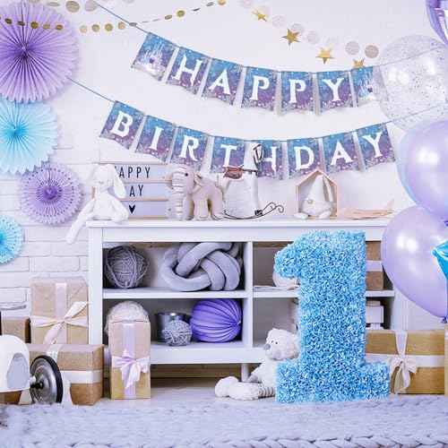 Frozen Birthday Party Banner Frozen Party Decorations Winter Snowflake Happy Birthday Banners for Winter Wonderland Christmas Party Supplies Favors