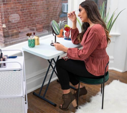 Adjustable Folding Laptop Table TV Tray - 30 Inch White Granite