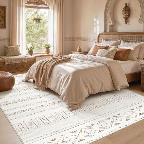 cotiled Boho 5x7 Area Rugs for Living Room: Soft Moroccan Washable Rug