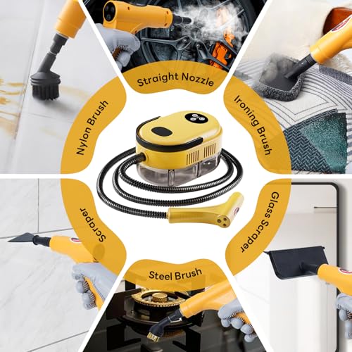 YIKEDA Yellow Handheld Steam Cleaner - 15-in-1 High Pressure Home & Kitchen Steamer