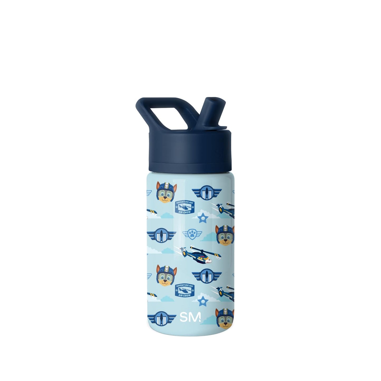 Simple Modern Kids Summit Water Bottle with Straw Lid | Paw Patrol 14oz Stainless Steel Cup Insulated Tumbler for Toddlers, School | Helicopter Chase