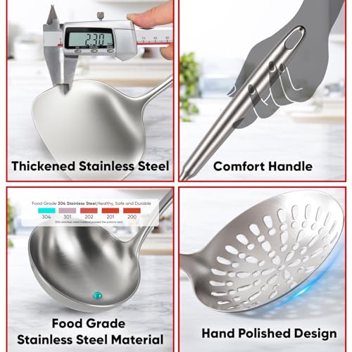 9-Piece Stainless Steel Cooking Utensil Set - Kitchen Tools & Accessories, Dishwasher Safe - Variation of 9