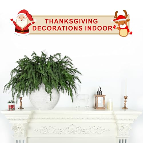 24 Pcs Artificial Christmas Pine Branches - Natural Droopy, Lush & Bendable Holiday Decor