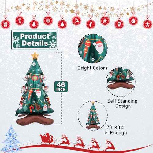 Christmas Tree Balloon Self Standing Foil Balloons for Themed Xmas Party Decor Decorations Sets - 2pcs