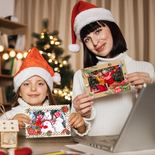 Funrous 48 Set Christmas Photo Cards with Envelopes Stickers, Vintage