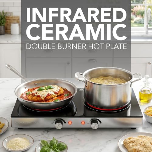 Infrared Ceramic Double Burner Hot Plate - 1800W, Black, Model BGI302GB