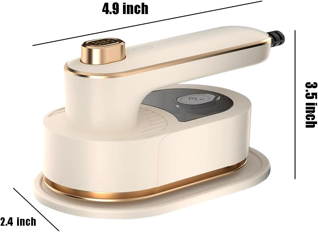 Skiennix Portable Mini Handheld Steam Iron - 180° Rotatable Design for Travel & Home Use | White