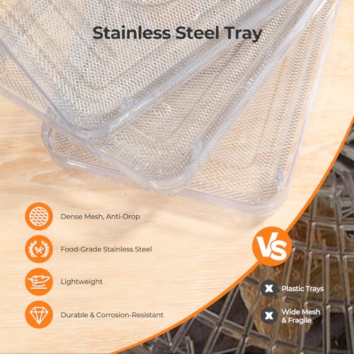 OSTBA Food Dehydrator with 5 Stainless Steel Trays, 160°F Temp Control, 400W