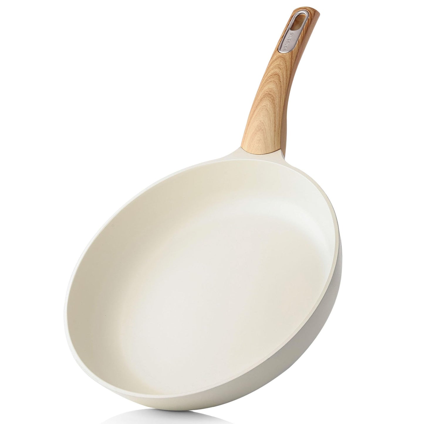 SENSARTE Ceramic Nonstick Frying Pan Small Skillet 8/9.5/11/12.5Inch Non Stick Omelet Pan, Non-toxic Kitchen Cooking Chef's Pan, Free of Intentionally Added PFOA/PFAS/PTFE, Induction Compatible, White