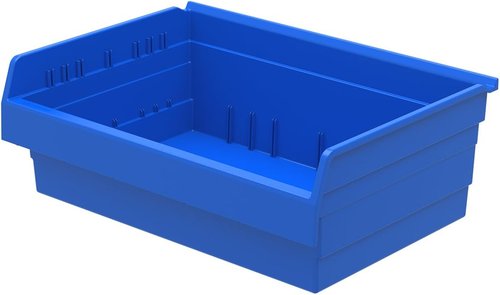 Akro-Mils ShelfMax 8 Plastic Nesting Shelf Bin Box - Blue | 16" L x 22" W x 8" H | Set of 4