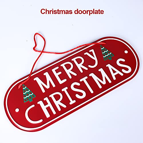 Merry Christmas Decorative Iron Plaque for Front Door & Home Décor