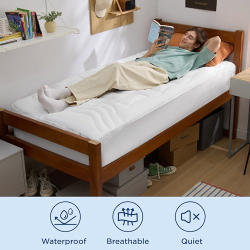 Bedsure Twin XL Mattress Protector Waterproof Deep Pocket 8-21 Inches White