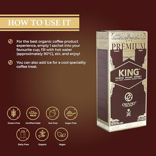 ORGANO King of Coffee, 100% Certified Ganoderma Lucidum (25 Sachets)