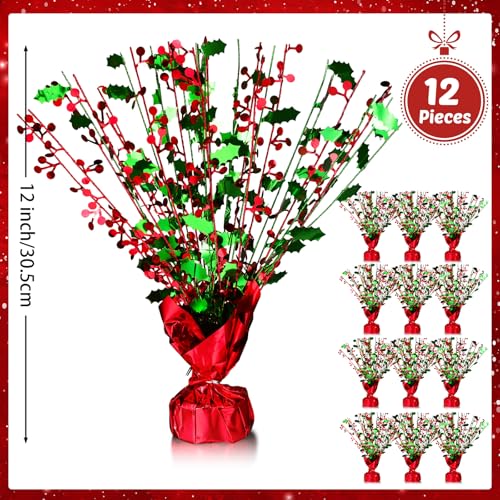 12 Pieces Christmas Table Decoration Xmas Metallic Gleam Foil Spray