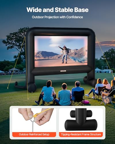 16ft Inflatable Outdoor Movie Screen - Portable Projection Screen for Backyard & Events