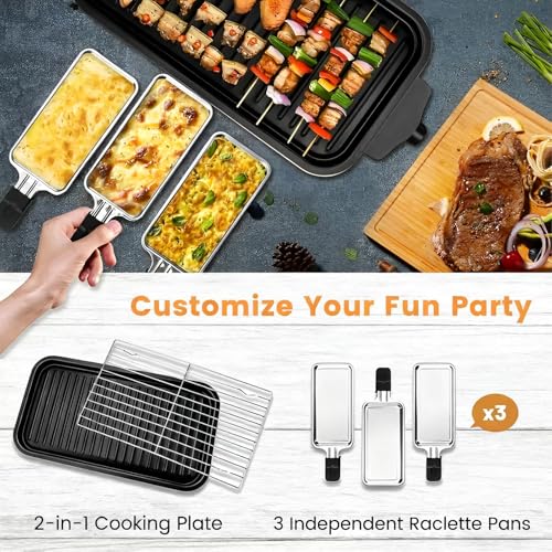 Black 1700W 2-in-1 Smokeless Indoor Grill & Griddle for Kitchen