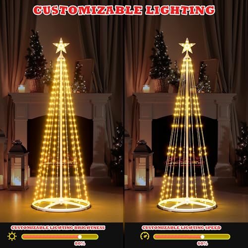 Yakmax 5ft Multicolor Outdoor Christmas Tree with Lights, Smart Control & Music Sync