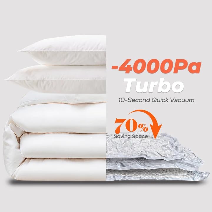 Vacbird 15 Pack Cordless Vacuum Seal Bags with Rechargeable Pump - Space Saver Compression Storage for Clothes Bedding Travel Variation of THIS listing