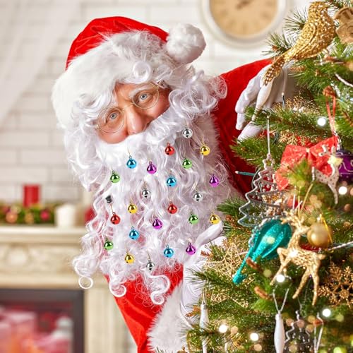 CCINEE 24 pcs Colorful Christmas Beard Ornaments with Clips - Men & Women