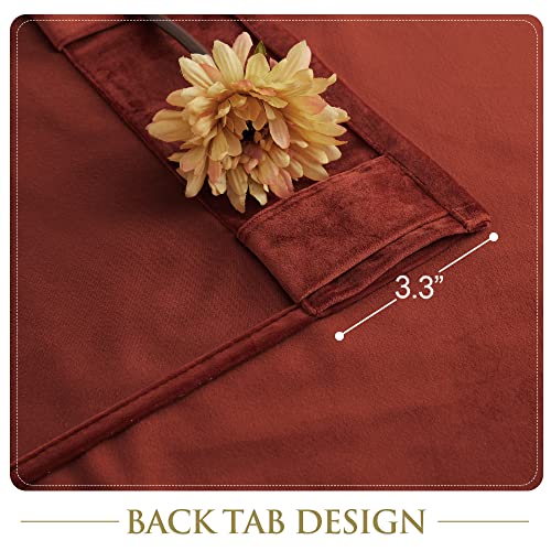 StangH Rust Room Darkening Velvet Curtains W52 x L108 inches 1 Panel