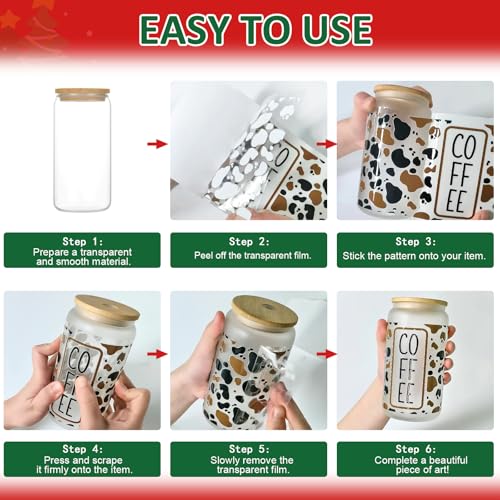 Christmas Gnome UV DTF Cup Wraps for 16 oz Glass Water Bottles - 20 Pack