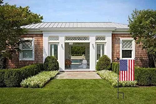 Skiennix Garden Flag Holder Stand - Premium Metal Anti-Rust Weather-Proof Design with Tiger Clip & Spring Stoppers