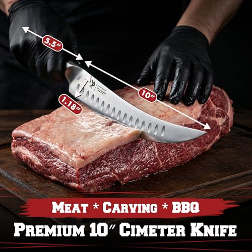 10-Inch Butcher Knife for Meat Cutting - Heavy Duty BBQ Brisket Knife - Kitchen Perfection