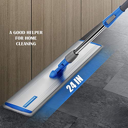 24-Inch Microfiber Wet & Dry Flat Floor Mop with Extendable Handle - Heavy Duty Commercial