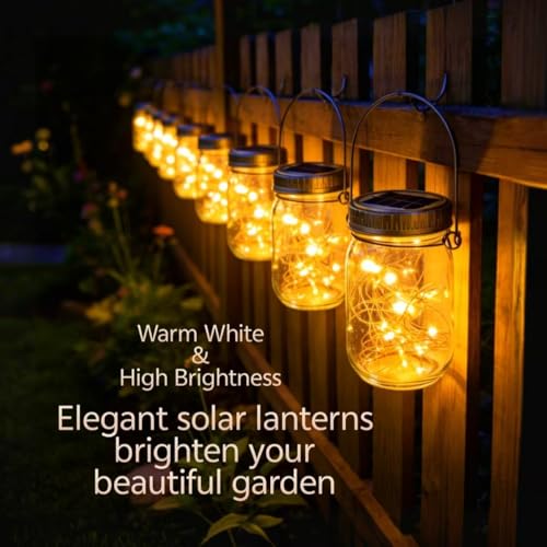 12 Pack Solar Mason Jar Lanterns Outdoor Waterproof Garden Lights - Variation of THIS listing