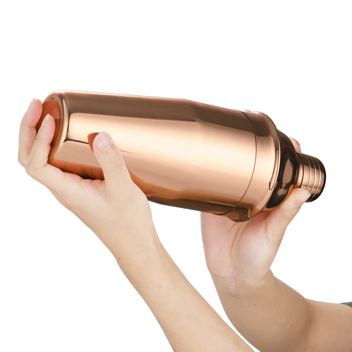 LUCKYGOOBO Cocktail Shaker,24 oz Martini Shaker,Food Grade Stainless Steel Martini Mixer Built-in Strainer,Drink Shaker,Bartender Kit Gifts. (Rose Gold)