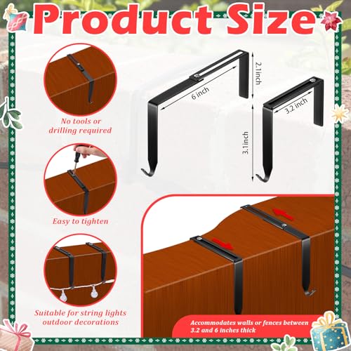 Frienda 12 Pcs No Drill Cinder Block Wall Light Hooks 3.2-6 Inch Black