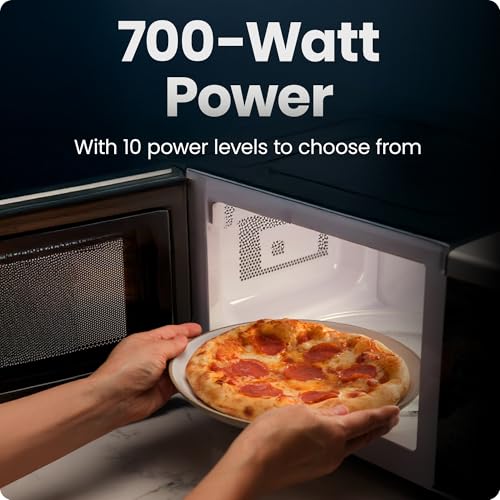 Chefman Compact Countertop Microwave 0.7 Cu Ft - Stainless Steel, 700W