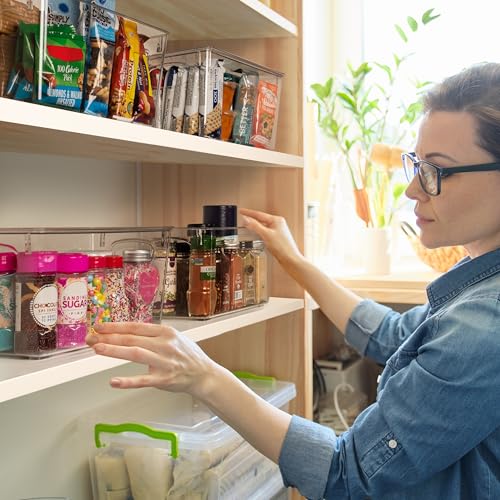 ClearSpace Stackable Pantry Storage Bins with Lids - 10"L x 6"W x 5"H, 8 Pack