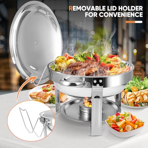 Homiesetify 2 Pack 6QT Stainless Steel Buffet Chafing Dishes with Lids - Food Warmers for Parties & Catering