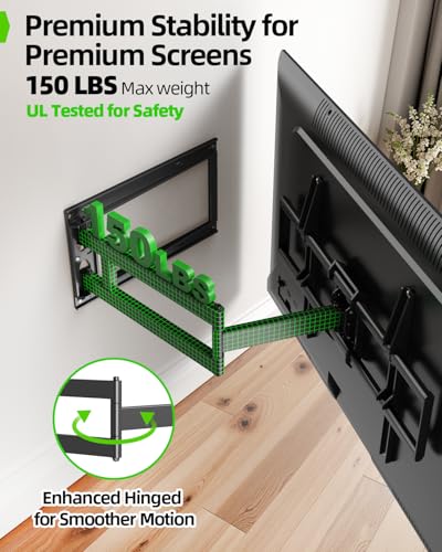 50-100 Inch Heavy Duty Long Arm TV Wall Mount with 40-Inch Extension, Tilt & Swivel