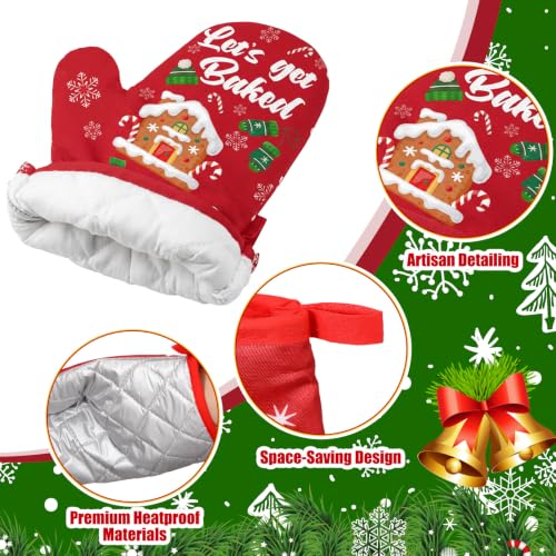 Qinyoung 48-Piece Christmas Oven Mitts & Pot Holders Set - Cartoon Christmas Theme