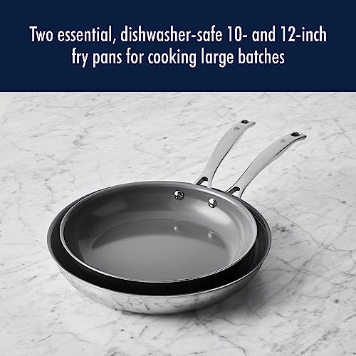 Henckels Clad H3 Ceramic Fry Pan Set - 10-Inch & 12-Inch, Oven Safe to 400°F