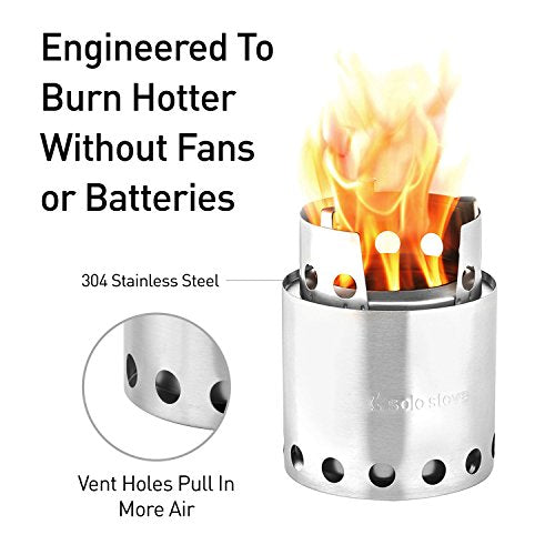 Portable Camping Stove - Efficient Wood Burning, Low Smoke, Quick Boil, Ultralight 9oz