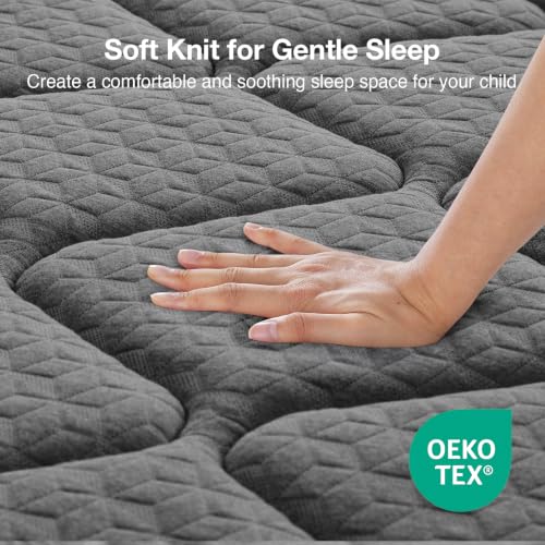 Grey Novilla Twin Hybrid Mattress - 6 Inch Gel Memory Foam & Innerspring Support