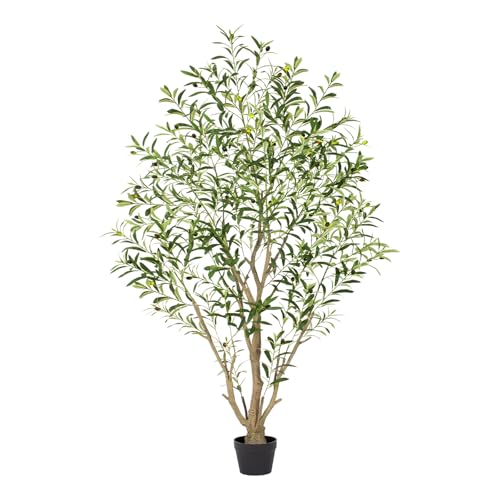 6ft Artificial Olive Tree Indoor - Tall Faux Plant with Realistic Leaves & Olives - Variation 1