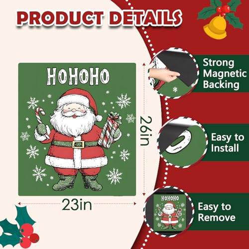Christmas Santa Magnetic Dishwasher Cover - Reusable 23x26 Inch Kitchen Decor for Fridge, Microwave, Washing Machine - Pardick