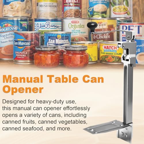 Commercial Can Opener Heavy Duty, Manual Tabletop with 2 Blades