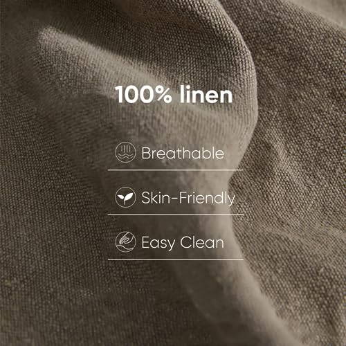 MINUPWELL 100% Linen Blanket 79x57 Inches - Natural Flax Throw Bed Cover