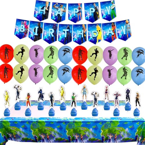 Video Game Themed Party Supplies Set - 142 Pieces for Birthday Celebrations