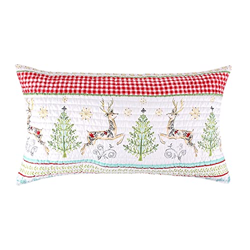 Levtex Home Comet and Cupid King Sham 20x36 - Merry & Bright Quilted Red Green White