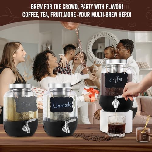 1 Gallon Cold Brew Coffee Maker with Stainless Steel Filter & Spigot
