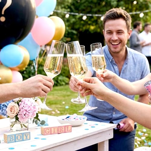 Stella 6-Pack Unbreakable Tritan Champagne Flutes - BPA-Free, Dishwasher Safe for Pool & Outdoor Parties